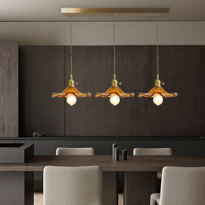 Bloemen glazen hanglamp