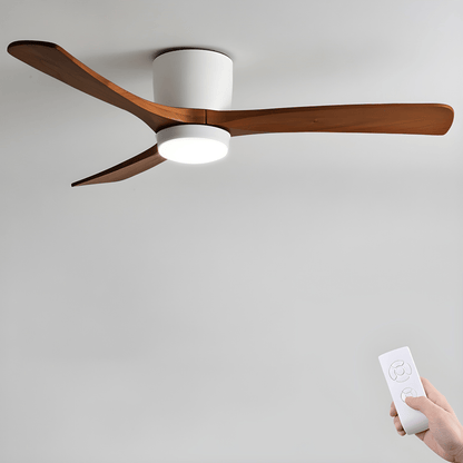 Moderne houten LED plafondventilator met licht
