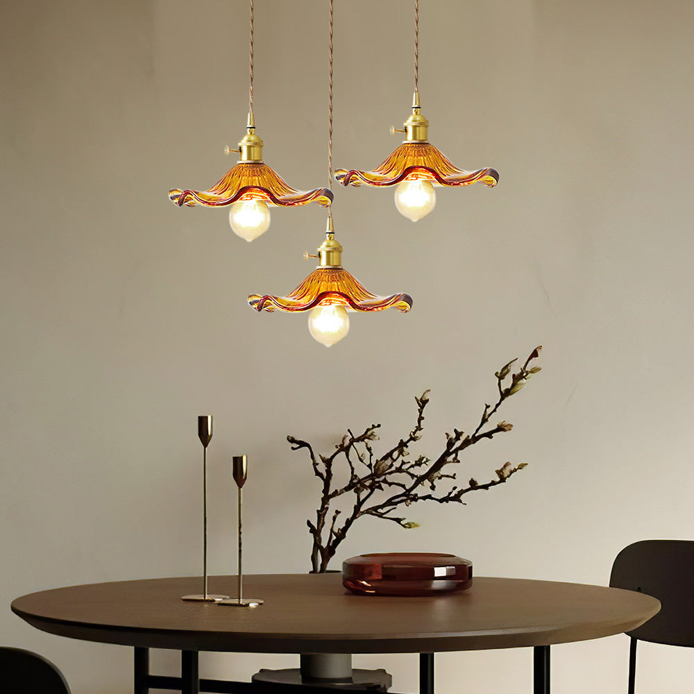 Bloemen glazen hanglamp