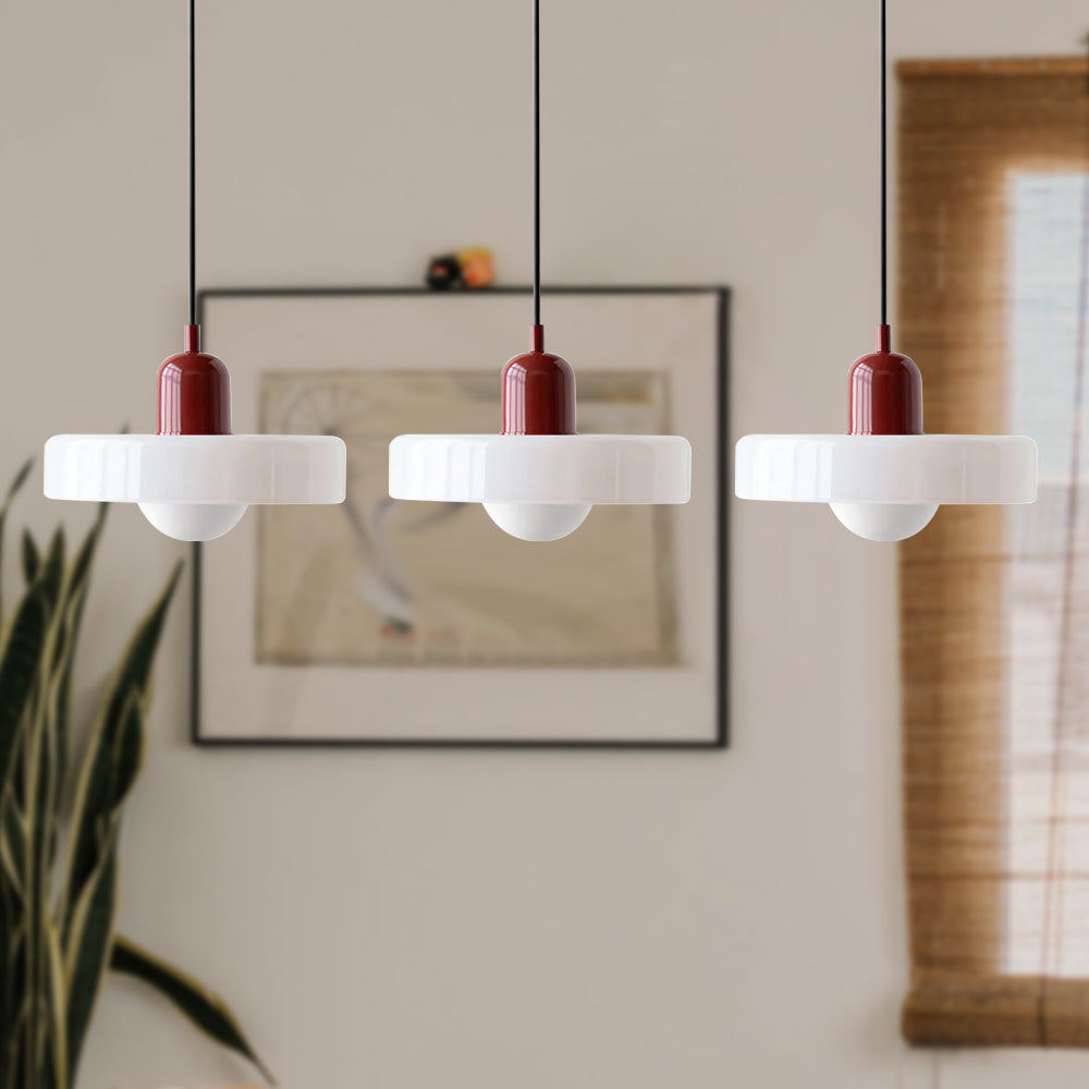 Driedubbele glazen hanglamp