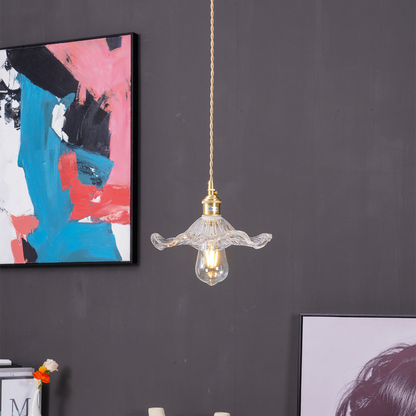 Bloemen glazen hanglamp