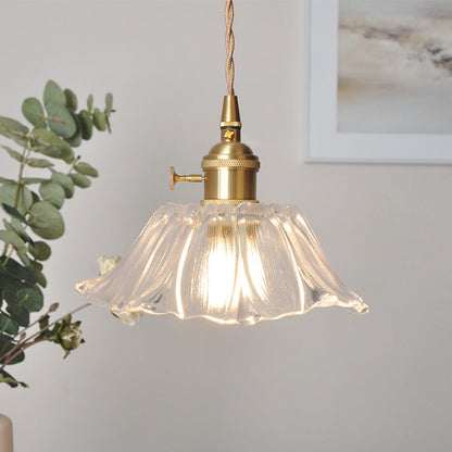Retro Bloemen Glazen Hanglamp