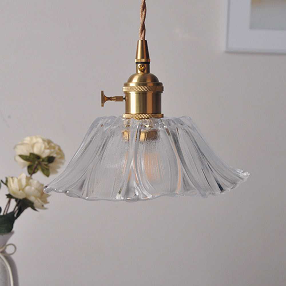 Retro Bloemen Glazen Hanglamp