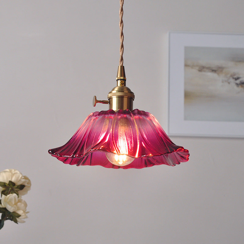 Retro Bloemen Glazen Hanglamp