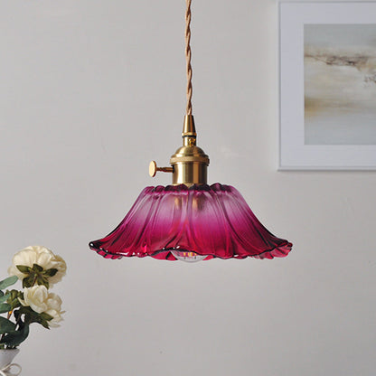 Retro Bloemen Glazen Hanglamp