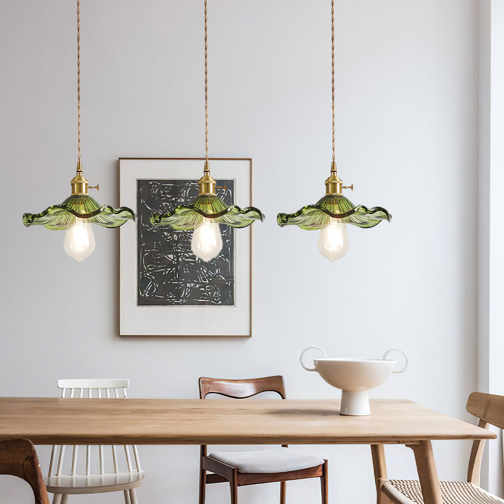 Bloemen glazen hanglamp