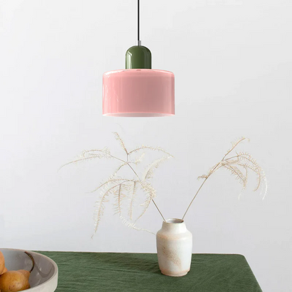 Kleine glazen hanglamp in Bauhaus-stijl