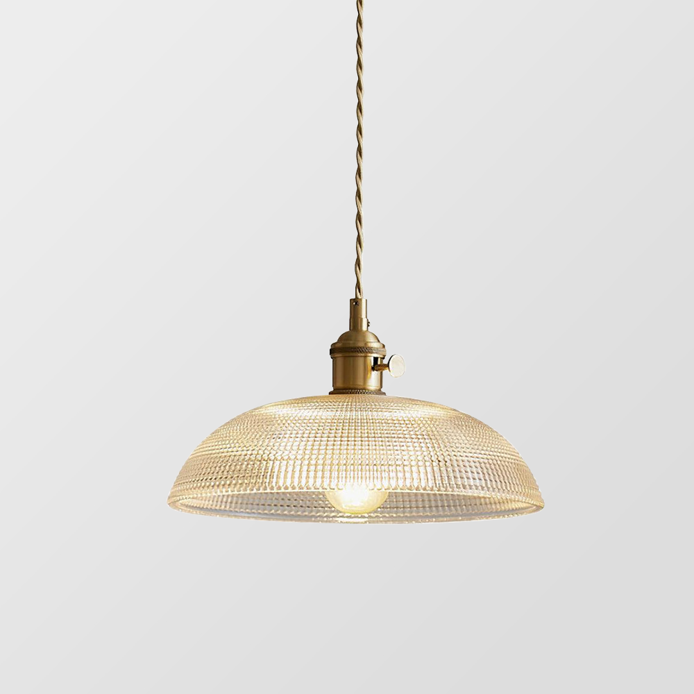 Geribbelde glazen retro hanglamp