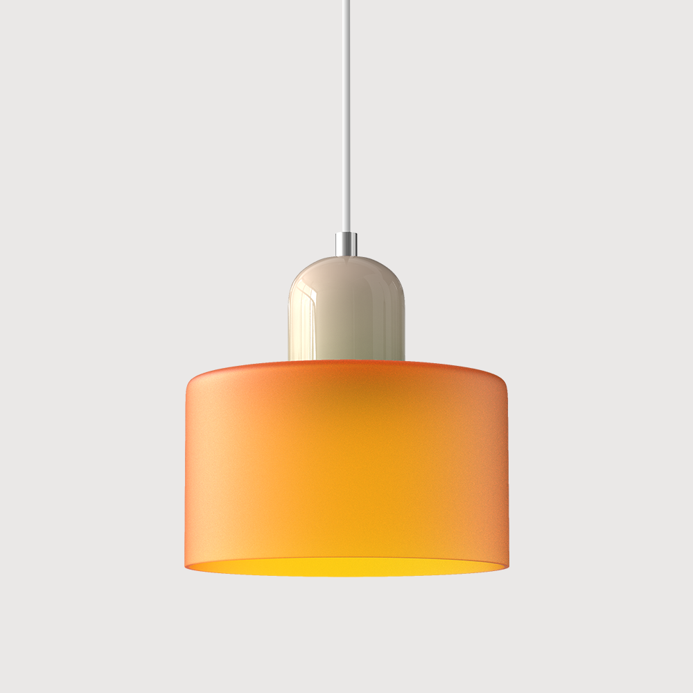 Kleine glazen hanglamp in Bauhaus-stijl