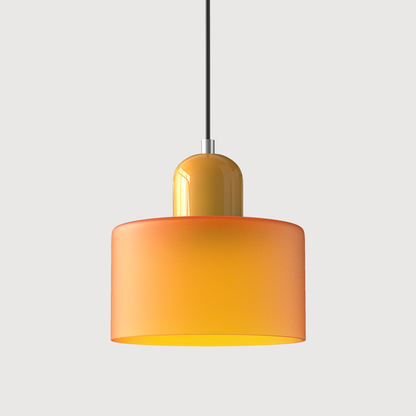 Kleine glazen hanglamp in Bauhaus-stijl
