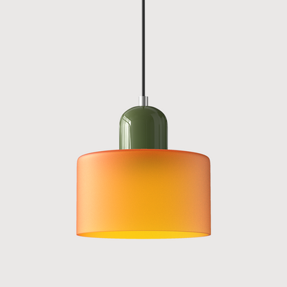 Kleine glazen hanglamp in Bauhaus-stijl
