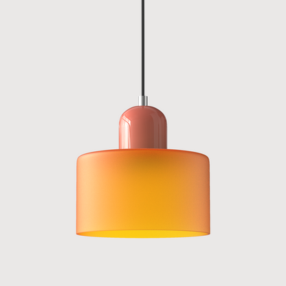 Kleine glazen hanglamp in Bauhaus-stijl