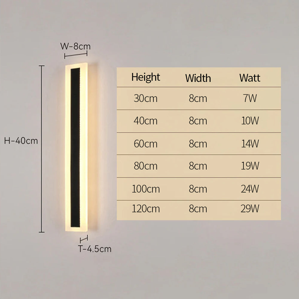 Zwarte moderne LED buitenmuurlamp IP65