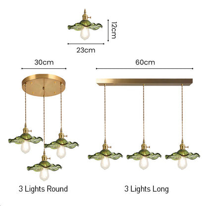 Bloemen glazen hanglamp