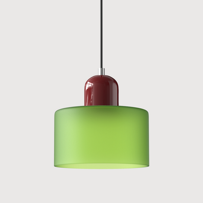 Kleine glazen hanglamp in Bauhaus-stijl