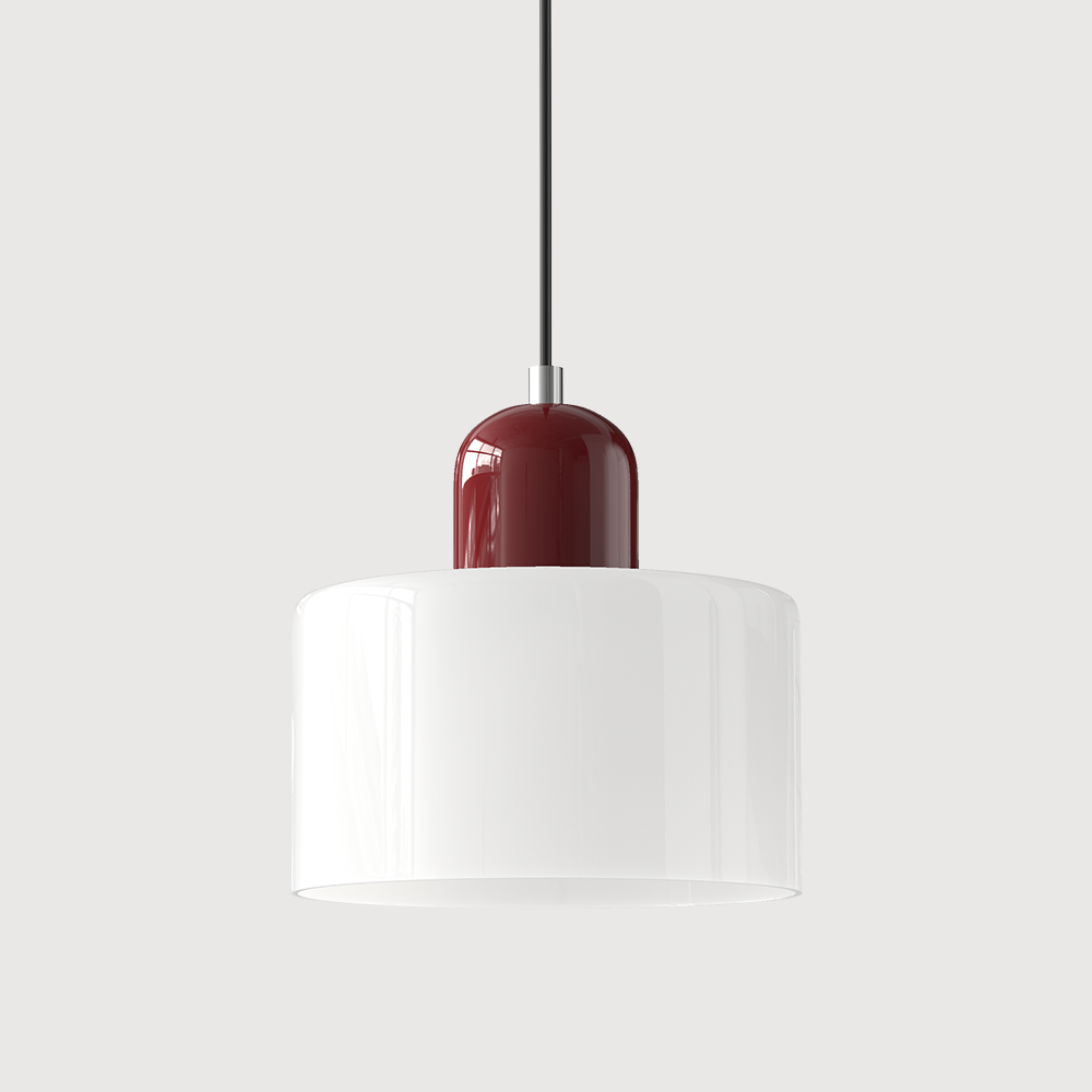 Kleine glazen hanglamp in Bauhaus-stijl