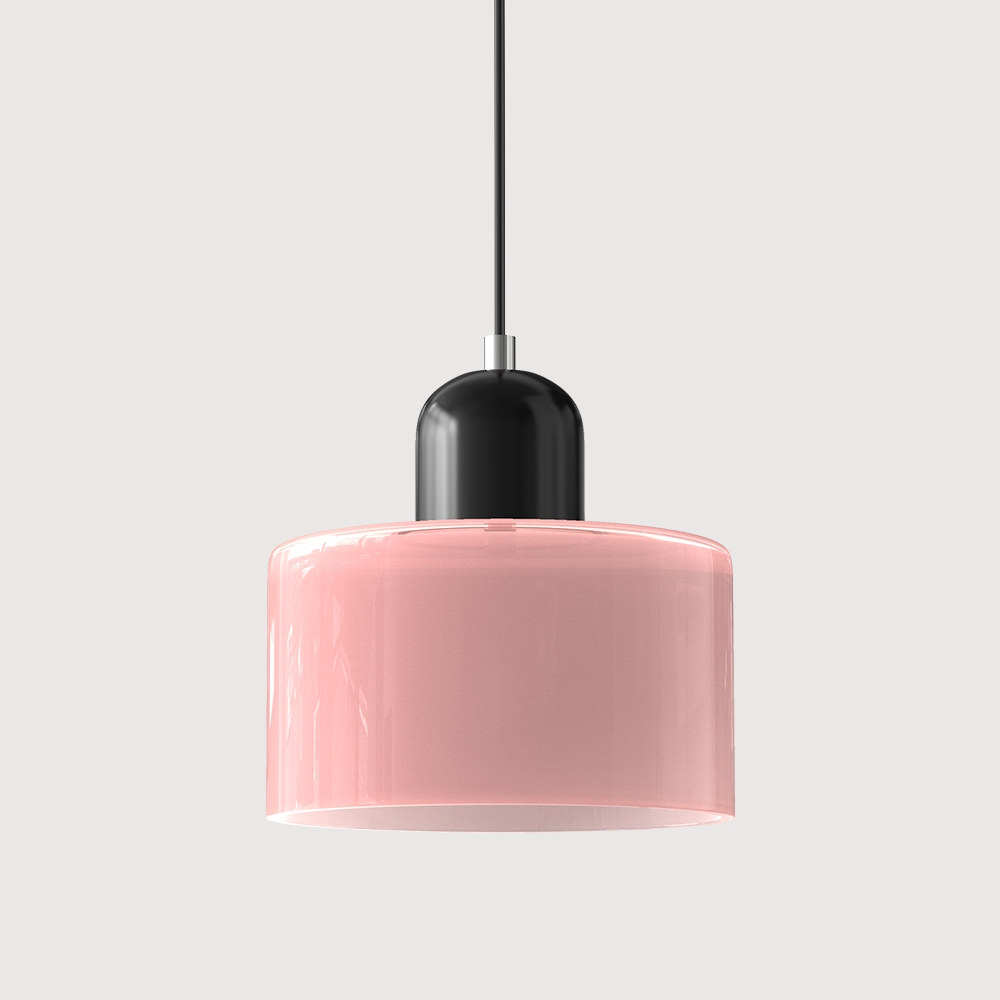 Kleine glazen hanglamp in Bauhaus-stijl