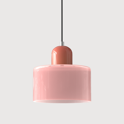 Kleine glazen hanglamp in Bauhaus-stijl