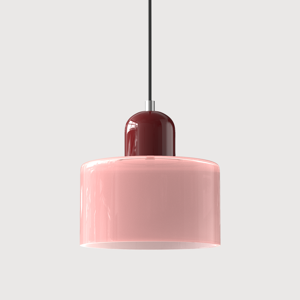 Kleine glazen hanglamp in Bauhaus-stijl