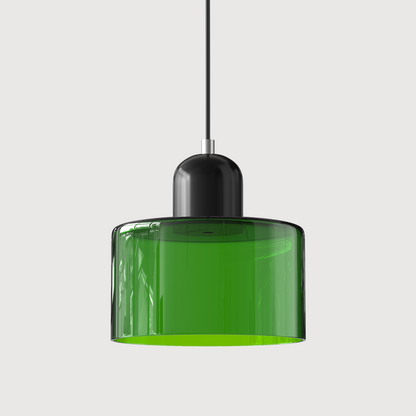 Kleine glazen hanglamp in Bauhaus-stijl
