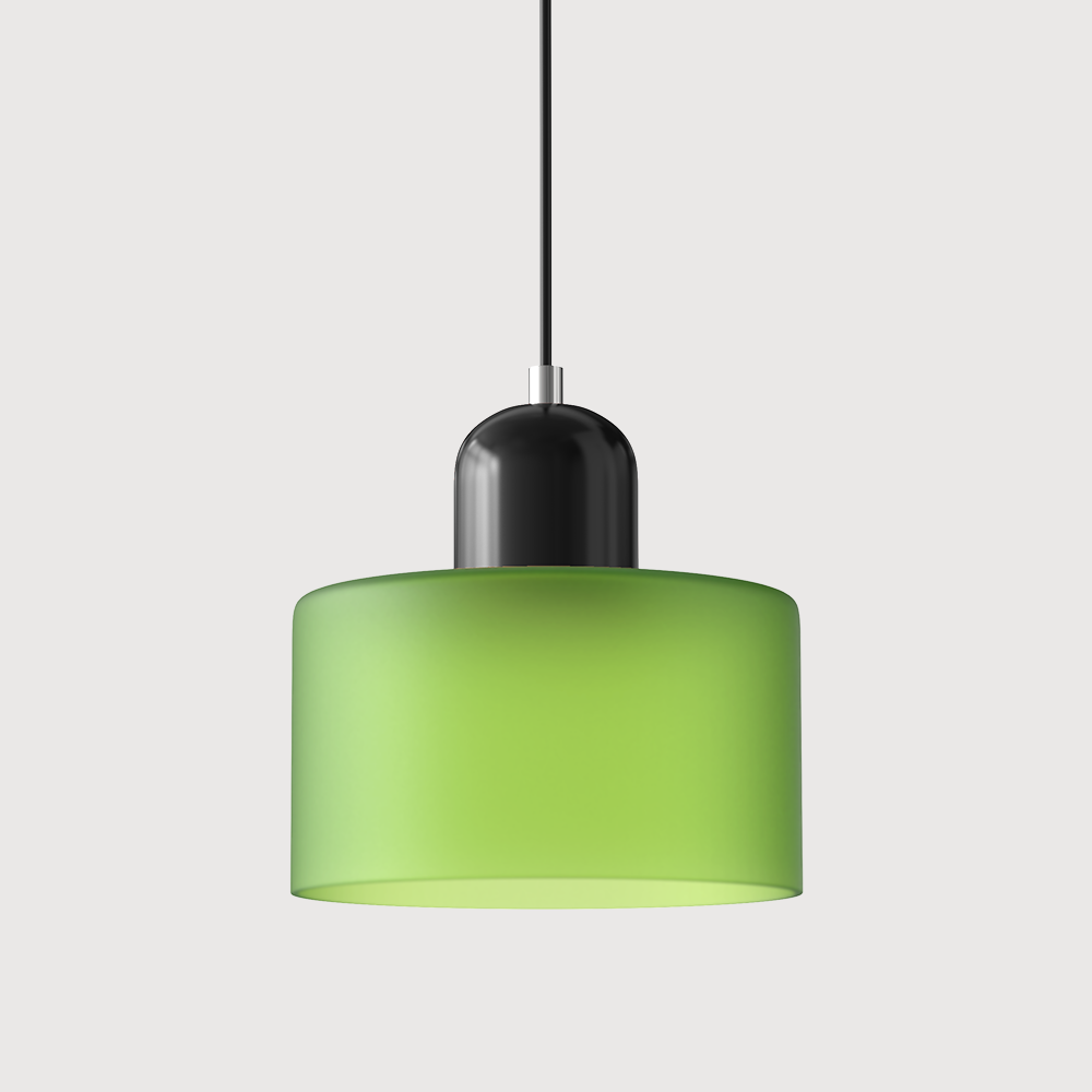 Kleine glazen hanglamp in Bauhaus-stijl