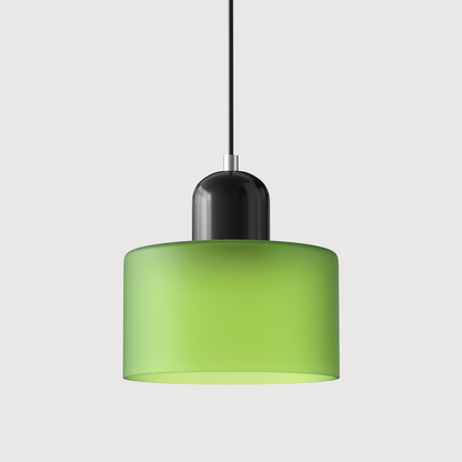 Kleine glazen hanglamp in Bauhaus-stijl
