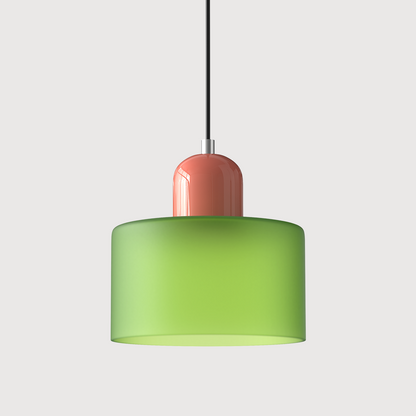 Kleine glazen hanglamp in Bauhaus-stijl