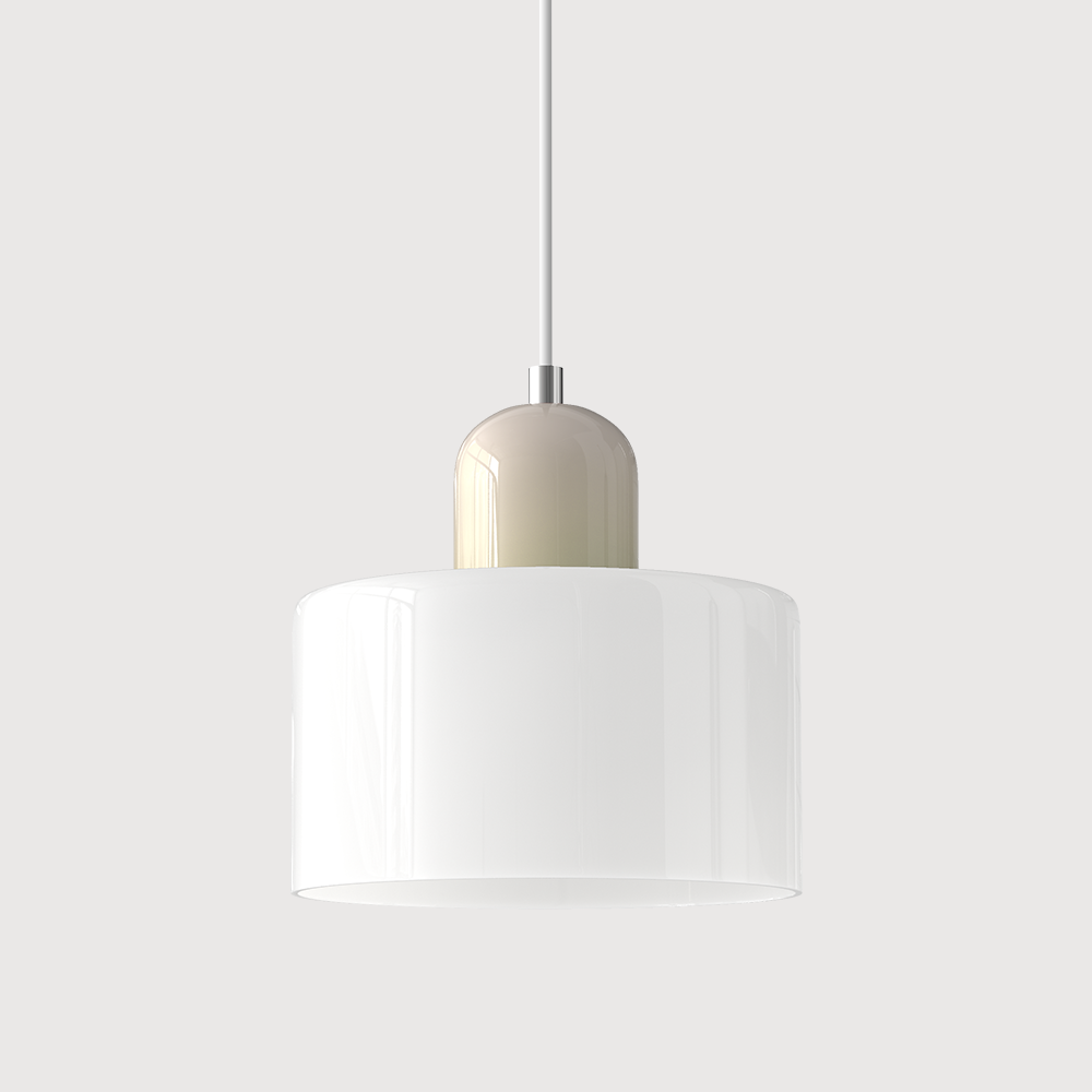 Kleine glazen hanglamp in Bauhaus-stijl