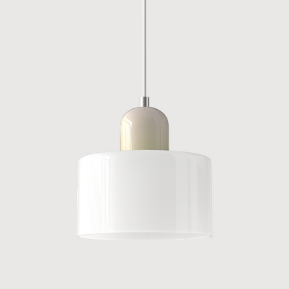 Kleine glazen hanglamp in Bauhaus-stijl