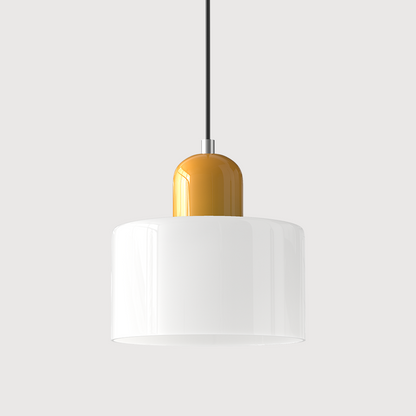 Kleine glazen hanglamp in Bauhaus-stijl
