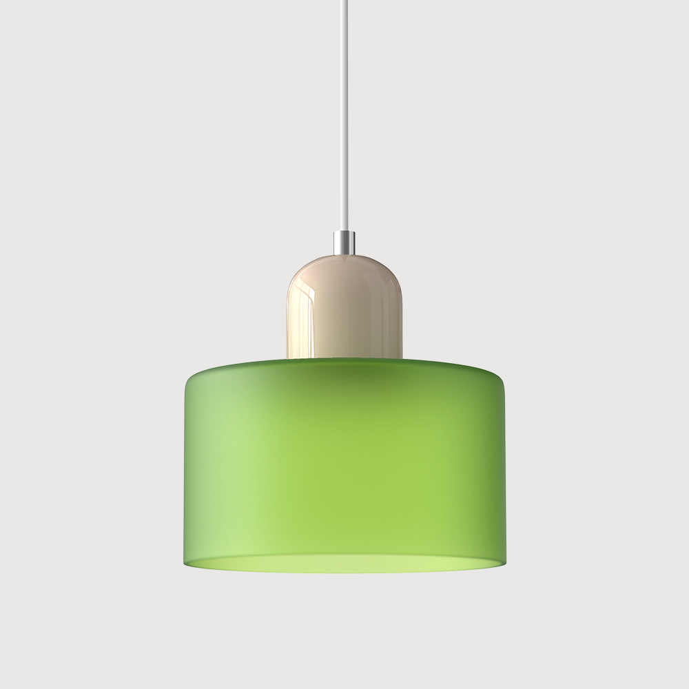 Kleine glazen hanglamp in Bauhaus-stijl