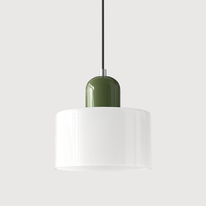 Kleine glazen hanglamp in Bauhaus-stijl