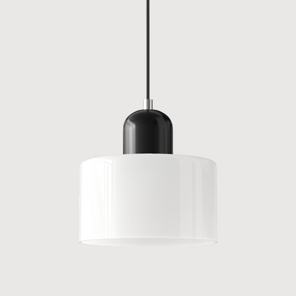 Kleine glazen hanglamp in Bauhaus-stijl