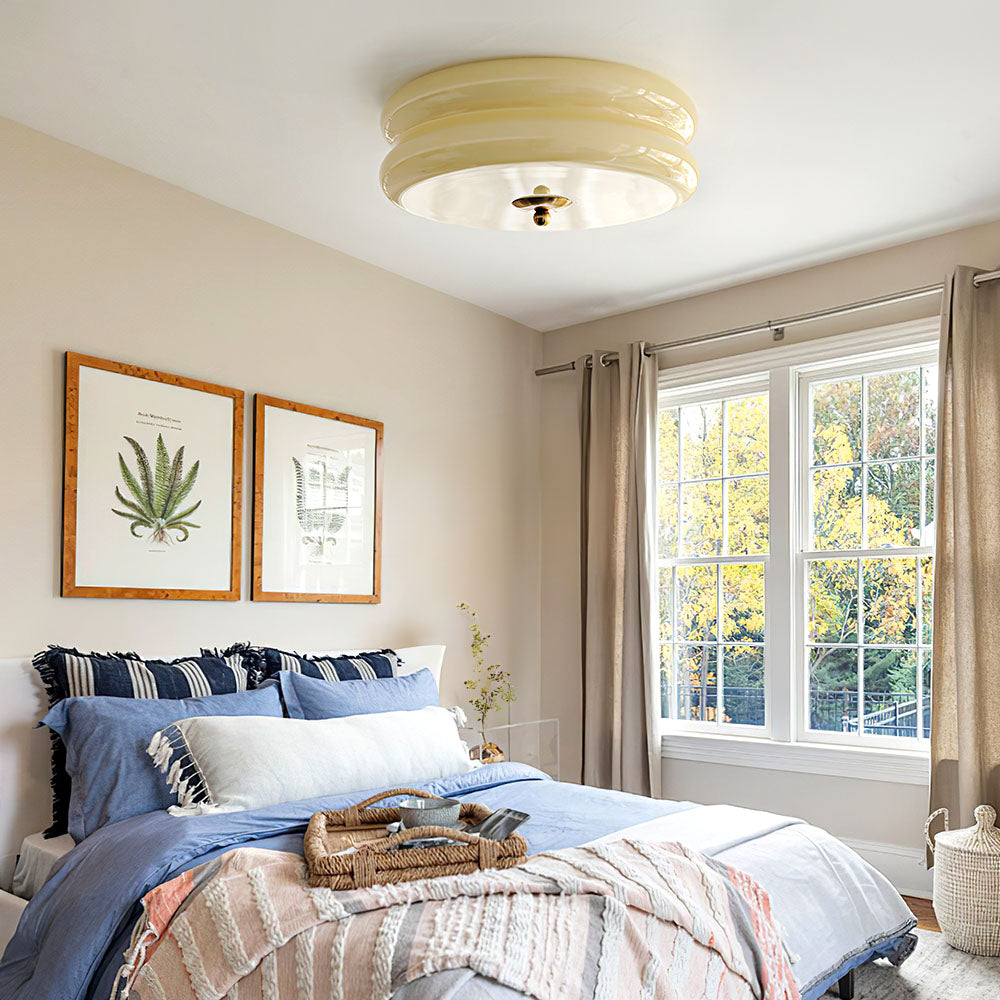 Crèmetaart Art Deco Plafondlamp