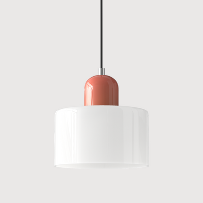 Kleine glazen hanglamp in Bauhaus-stijl