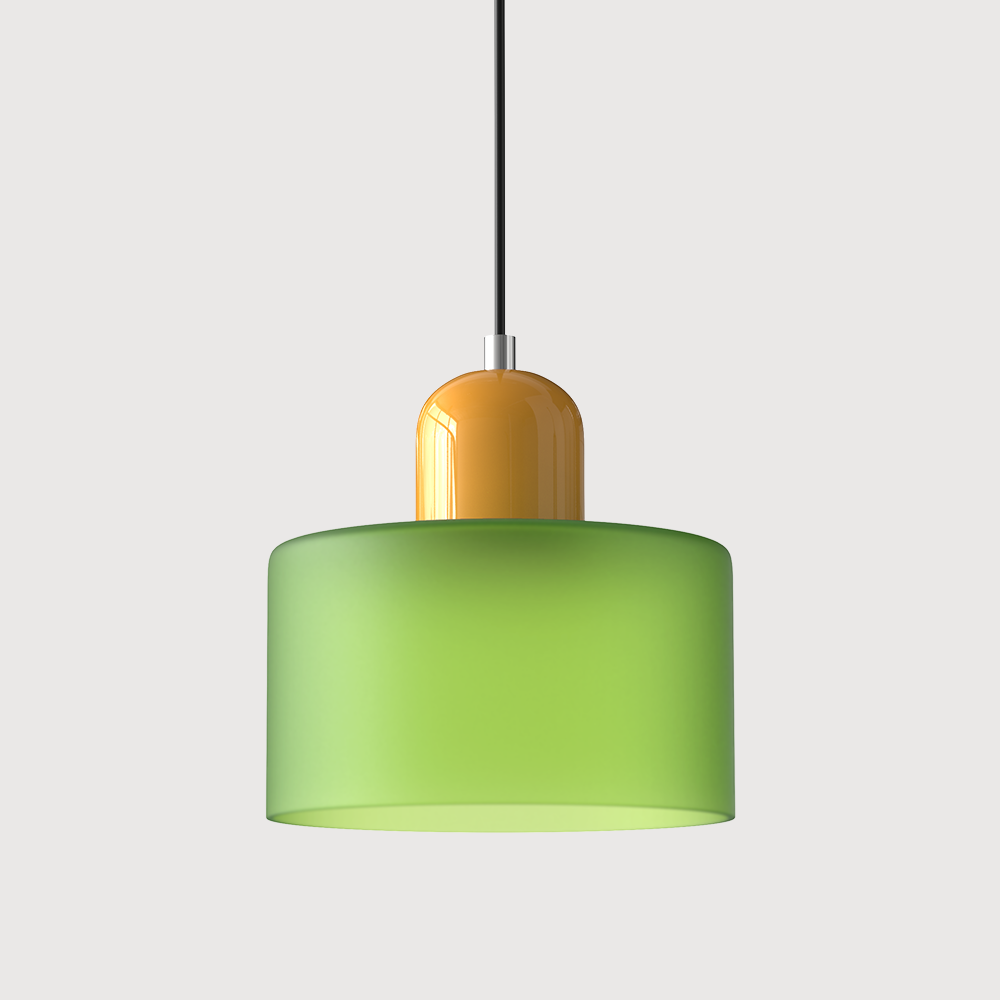 Kleine glazen hanglamp in Bauhaus-stijl
