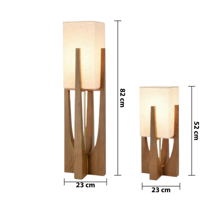 Minimalistische houten vloerlamp