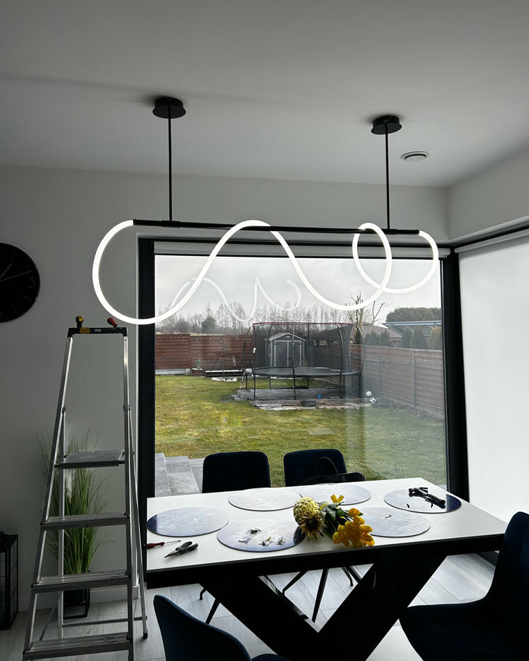 Moderne LED-hanglamp met touwpatroon