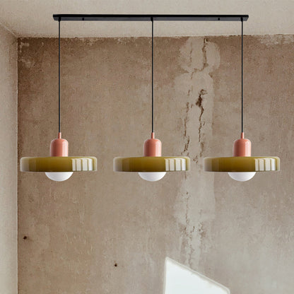 Driedubbele glazen hanglamp
