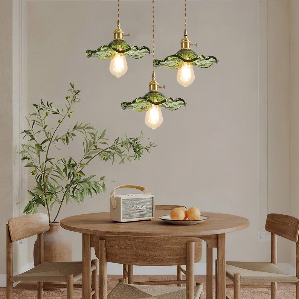 Bloemen glazen hanglamp