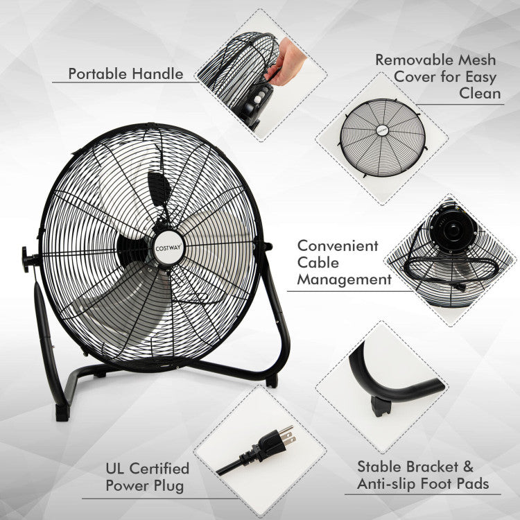 20-inch industriële vloerventilator met hoge snelheid