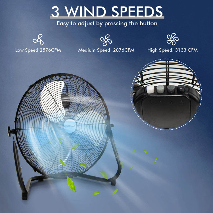 20-inch industriële vloerventilator met hoge snelheid
