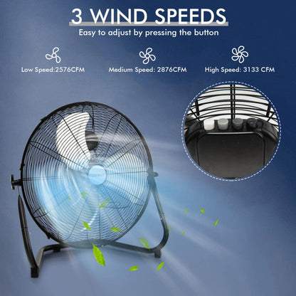 20-inch industriële vloerventilator met hoge snelheid