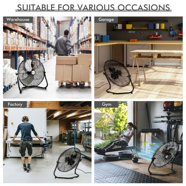 20-inch industriële vloerventilator met hoge snelheid