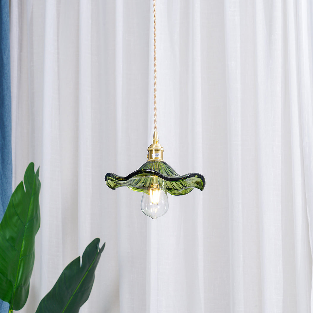 Bloemen glazen hanglamp