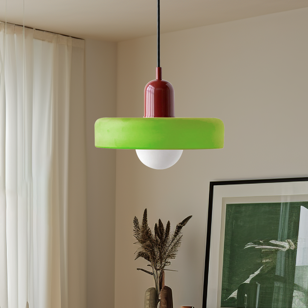 Kleurrijke Bauhaus glazen hanglamp