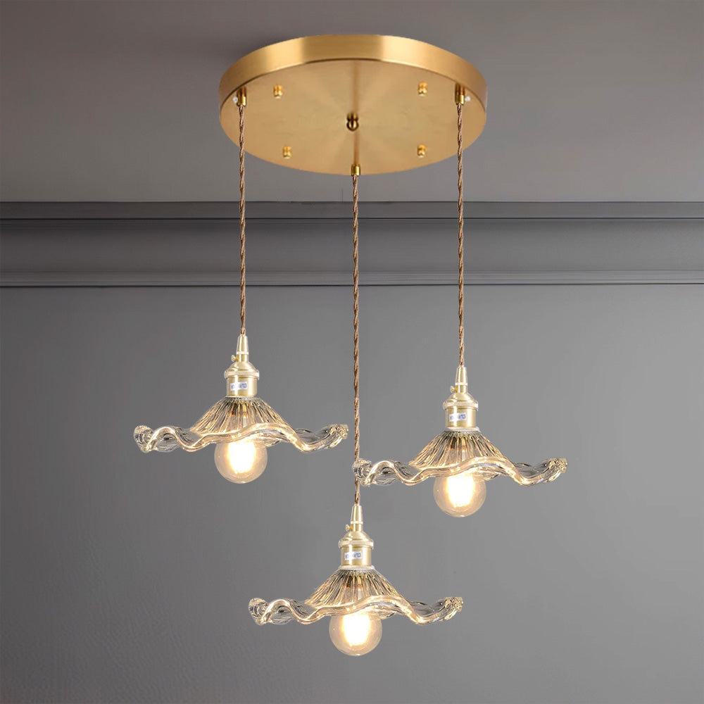 Bloemen glazen hanglamp