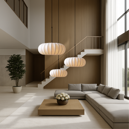 Elegante zijden hanglampen