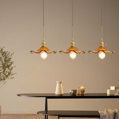 Bloemen glazen hanglamp