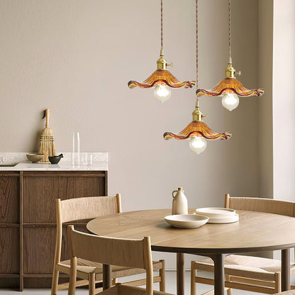 Bloemen glazen hanglamp